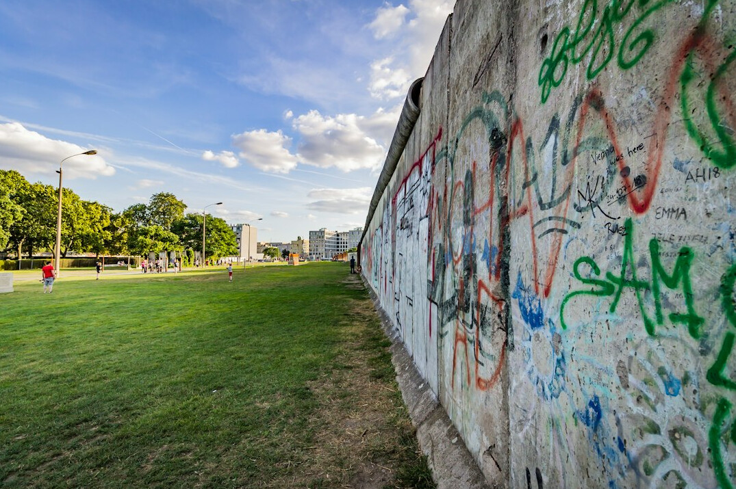 Remnant of the Berlin Wall with historic texture