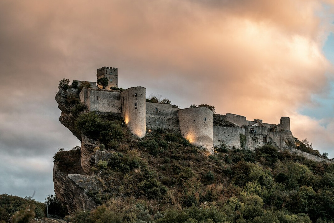 castle at sunset